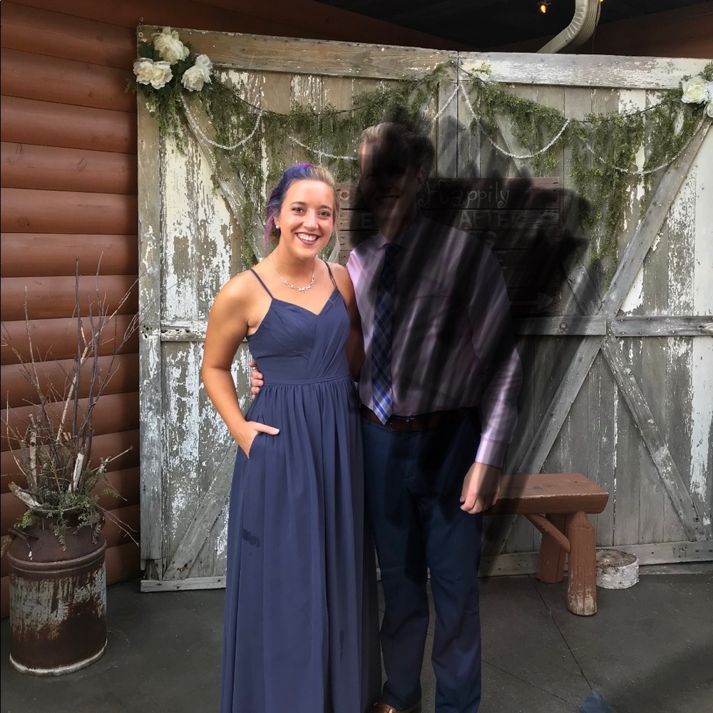 azazie cora bridesmaid dress In Storm Available in Plus Size Sleeve Length:CAMI Womens Plus Size Black Waist Size:46